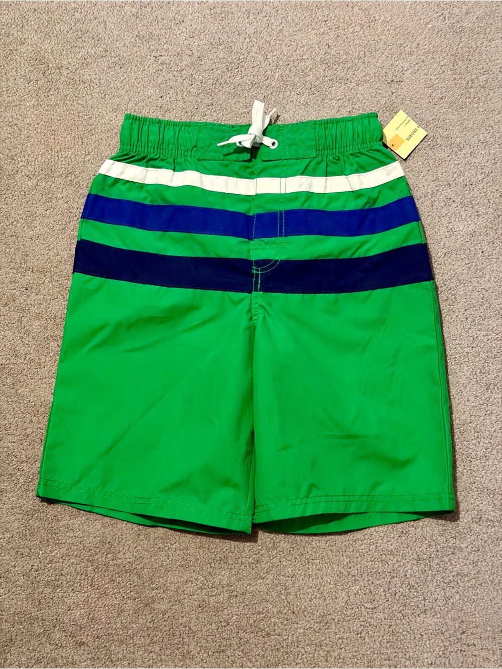 Boys' Cherokee Swim Trunks with Navy & White Stripes -M 8/10